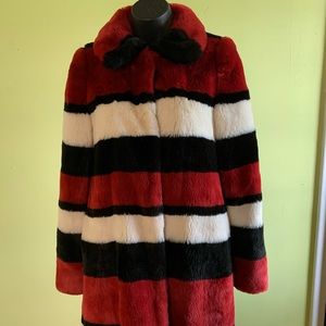 Alice and Olivia color block mouton coat S/M